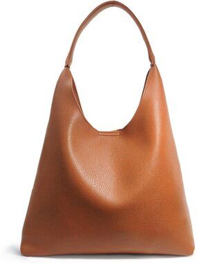 Women's Orange Soft Vegan Leather Comfortable Shoulder Bag Slouchy Tote Purses